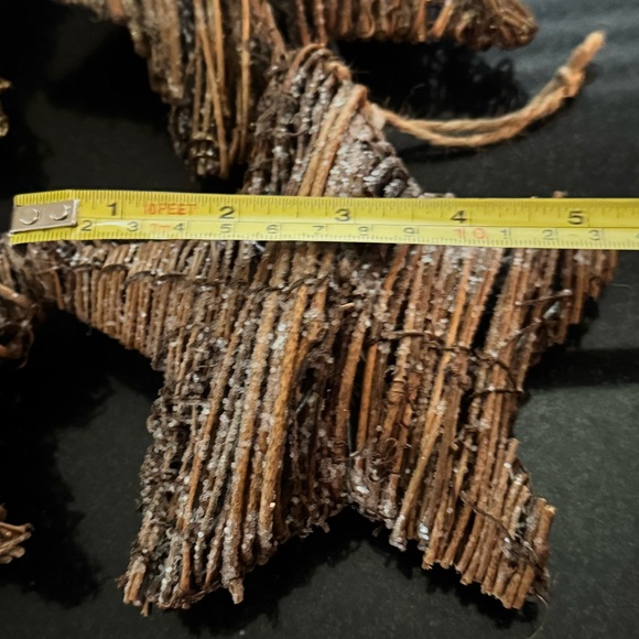 Christmas Holiday Rustic Frosted Twisted Twig Star Ornaments Set - Picture 12 of 12